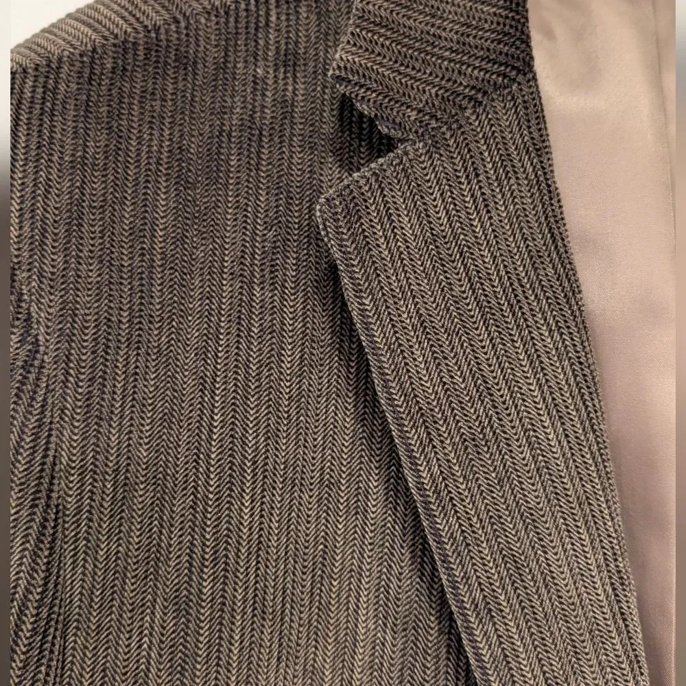 Dockers Corduroy Sport Coat Army Green Gray Size 44R Cotton Blazers Two Button